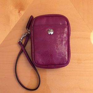 Coach Patent Leather Wristlet- Fuschia